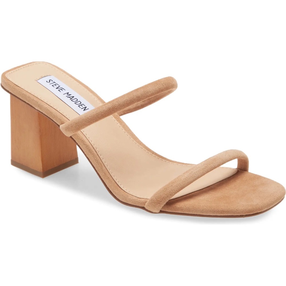 New Steve Madden honey tan suede slide sandals 9